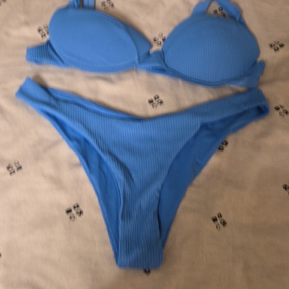 TiniBikini Vibrant Blue Ribbed Bikini
